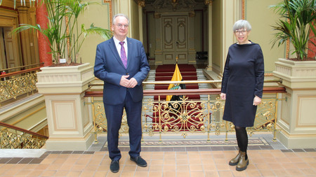 MP Haseloff und Barbara Steiner