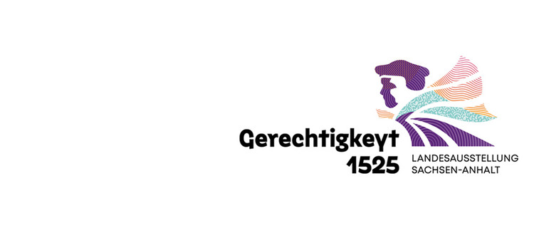 Das Bild zeigt das Logo der Landesausstellung "Gerechtigkeyt 1525"